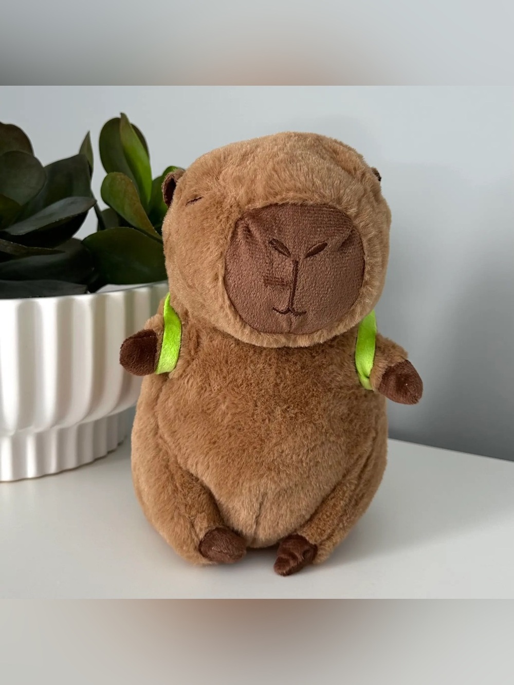 Capybara Stuffed Plush Animal Toy with Green Turtle Backpack Brand New